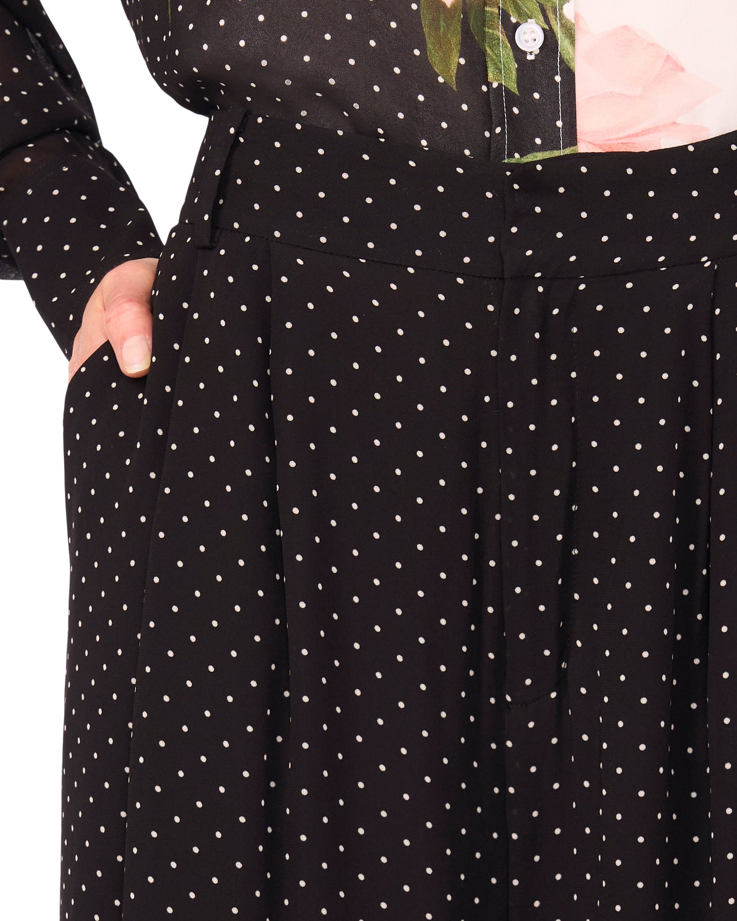Ted Baker WIDE LEG TUCK PANT - Black BLACK
