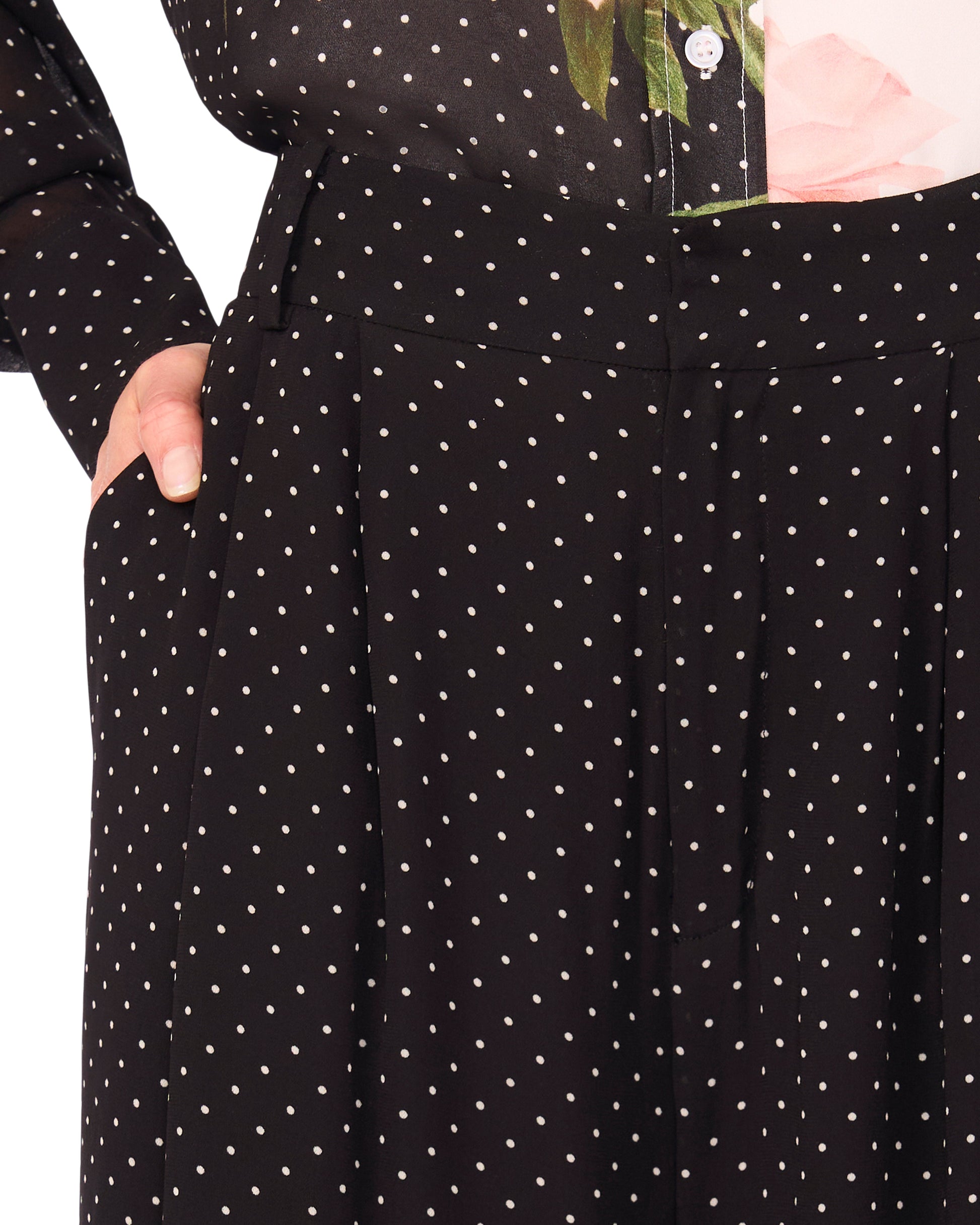 Ted Baker WIDE LEG TUCK PANT - Black BLACK