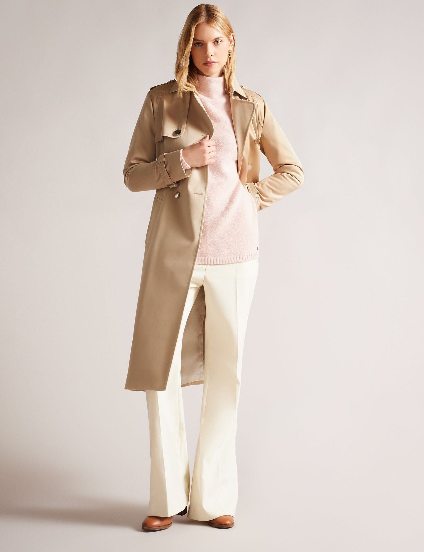 Ted Baker ROBBII - Showerproof Trench Coat NATURAL