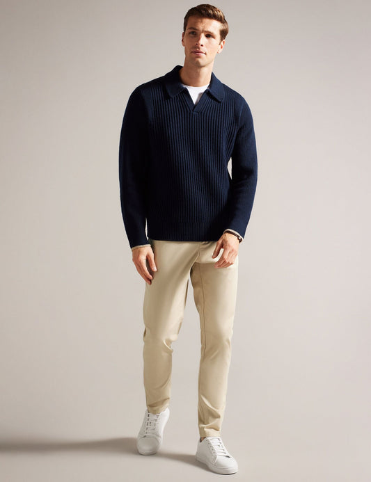 Ted Baker HAYBRN - Regular Fit Woven Texture Chinos STONE