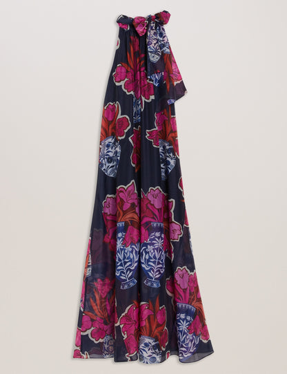 Ted Baker KINOSEI - Printed Organza Maxi Dress DARK BLUE