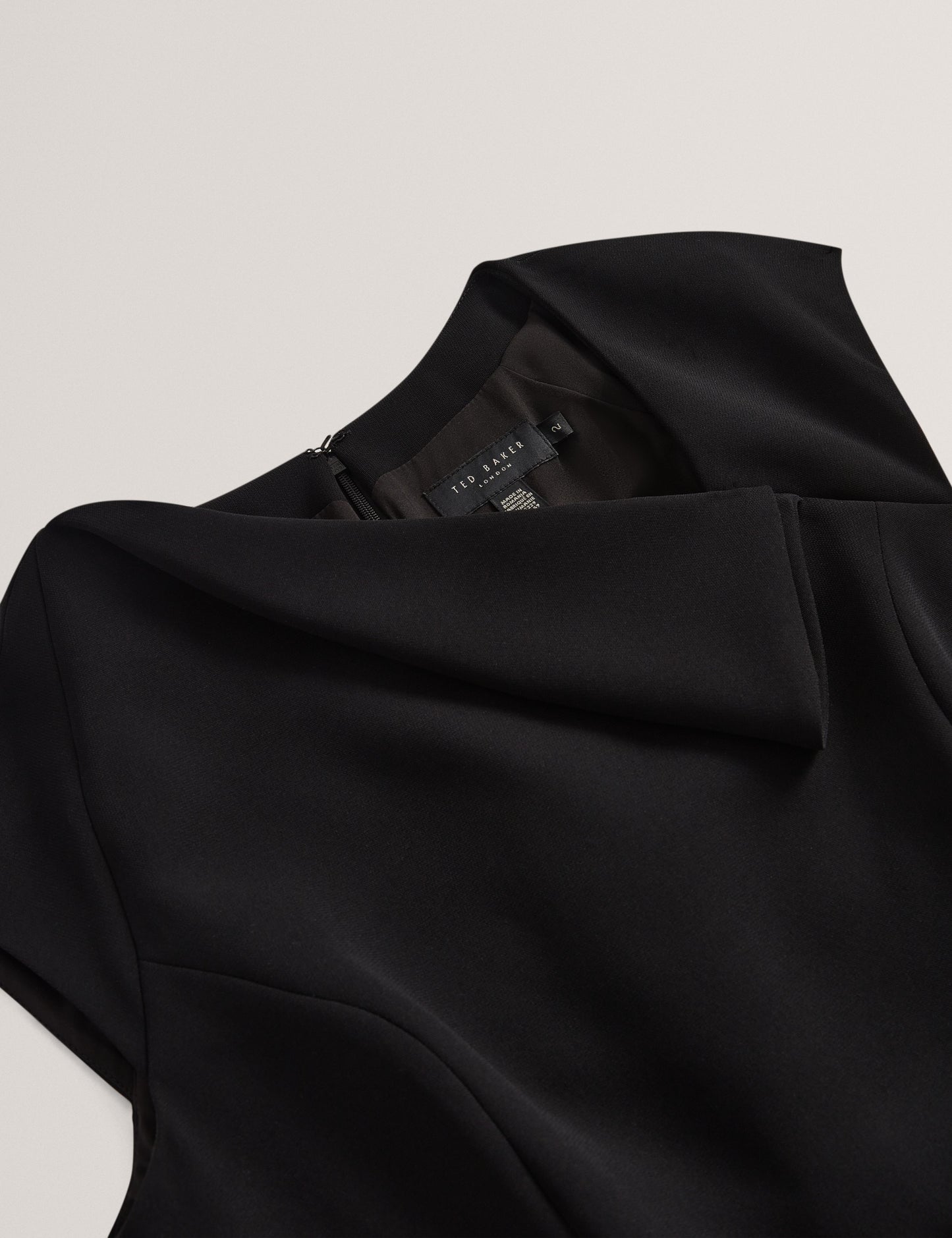 Ted Baker BAYREE - Folded Neckline Pencil Midi Dress BLACK