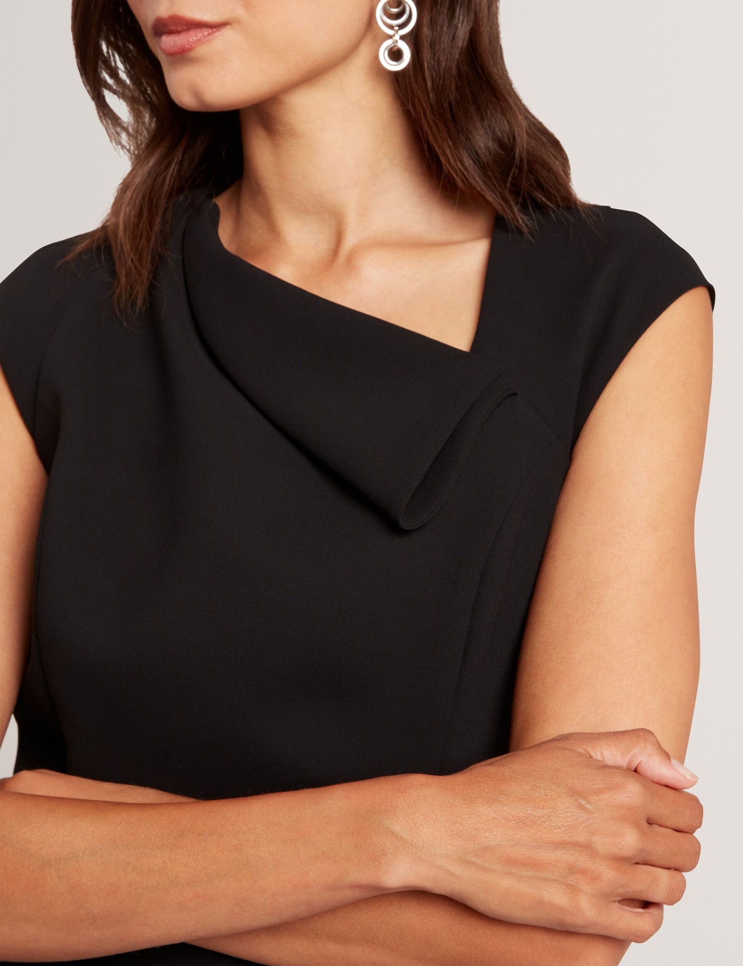 Ted Baker BAYREE - Folded Neckline Pencil Midi Dress BLACK