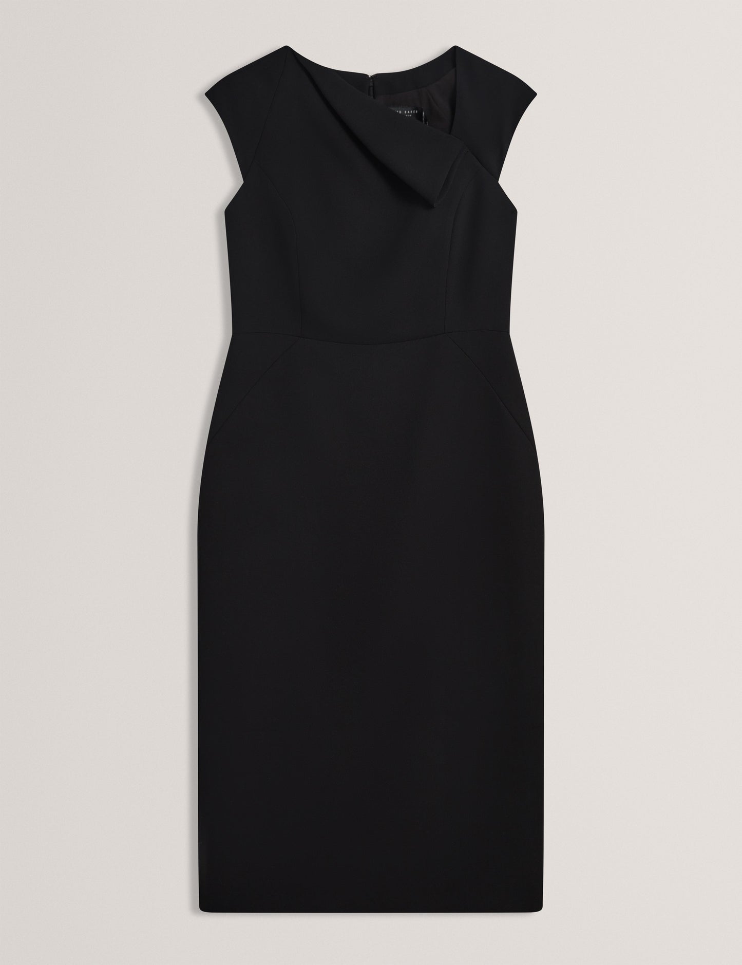 Ted Baker BAYREE - Folded Neckline Pencil Midi Dress BLACK