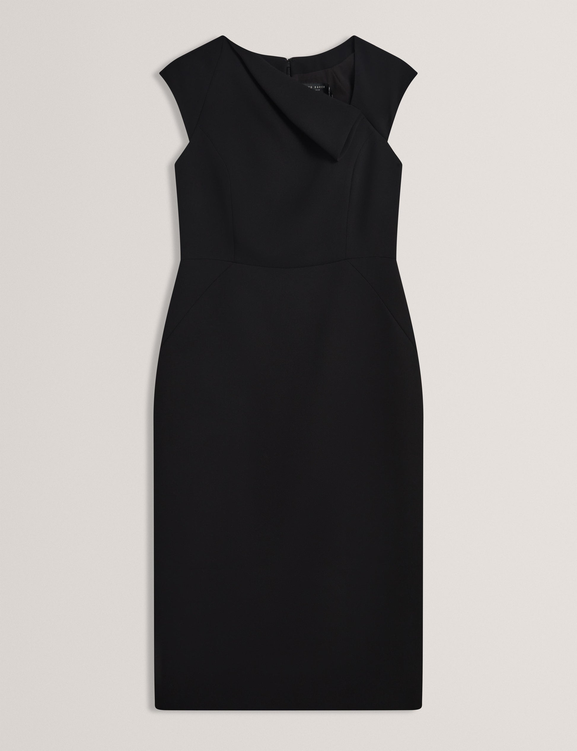 Ted Baker BAYREE - Folded Neckline Pencil Midi Dress BLACK