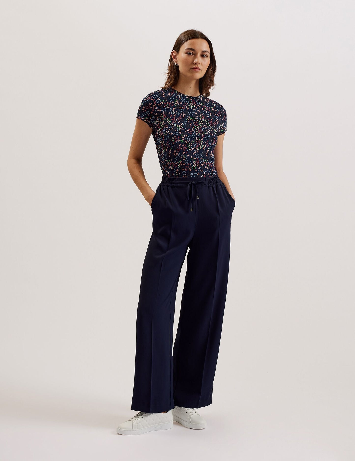 Ted Baker REMANAA - Heart Printed Fitted Tee NAVY