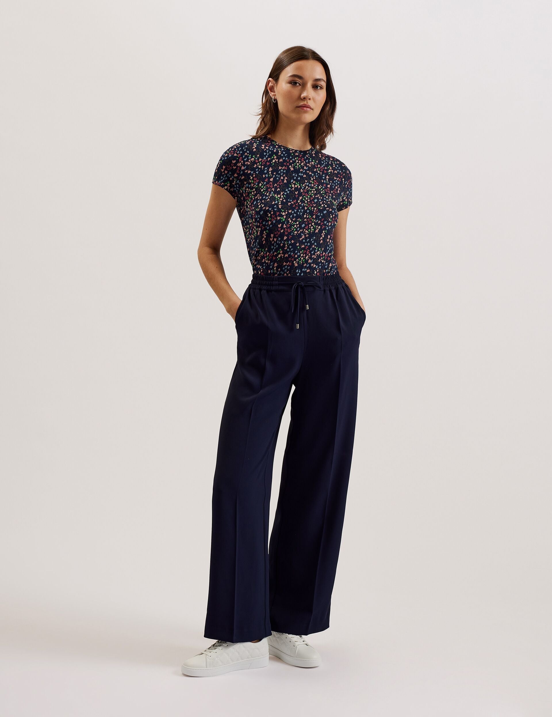 Ted Baker REMANAA - Heart Printed Fitted Tee NAVY