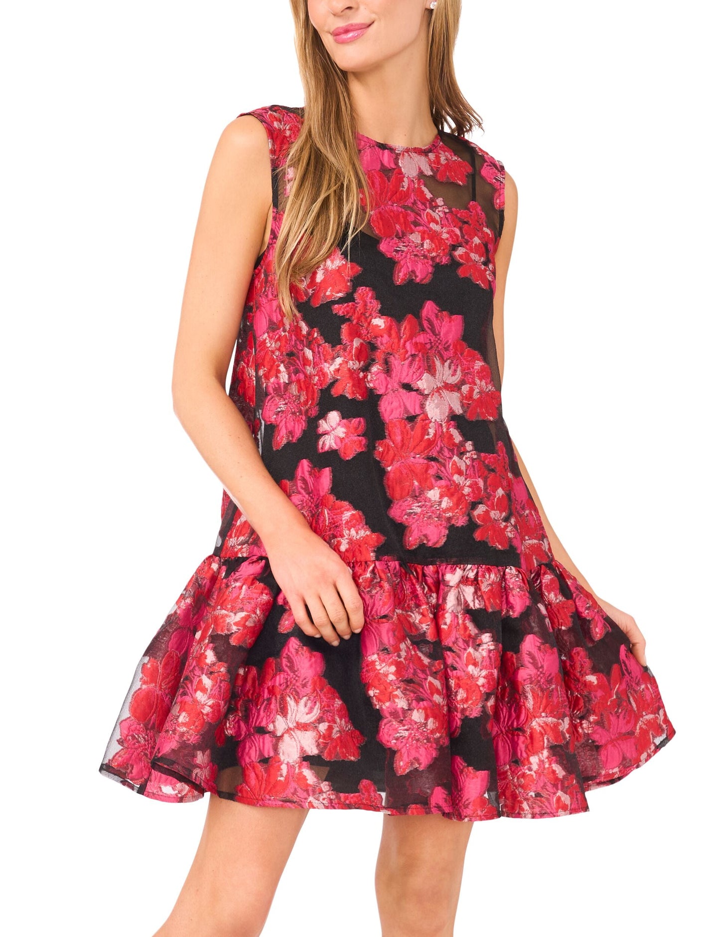 Ted Baker CHLOE - Floral Brocade Mini Dress PINK