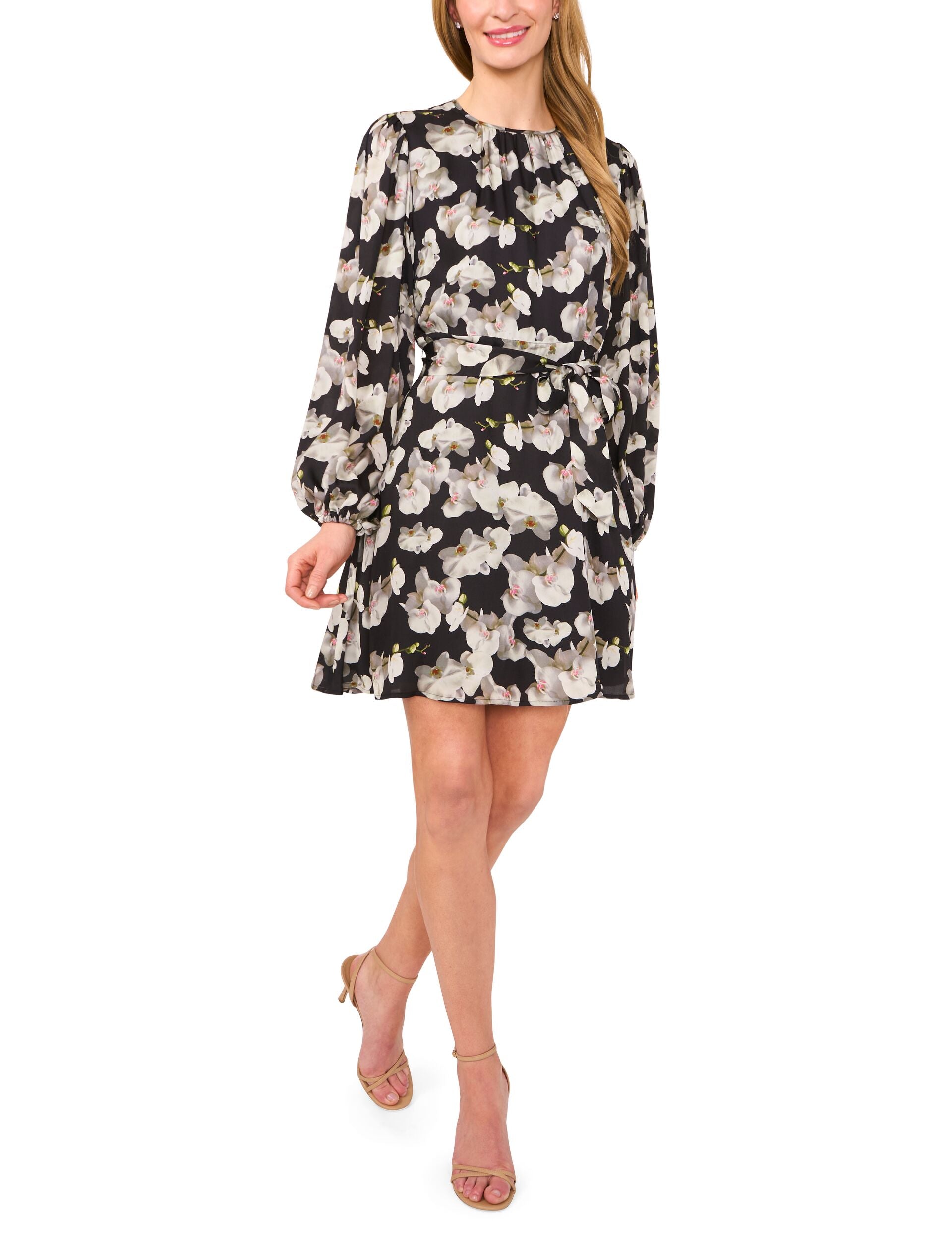 Ted Baker ORCIANA - Puff Sleeve Belted Mini Dress BLACK