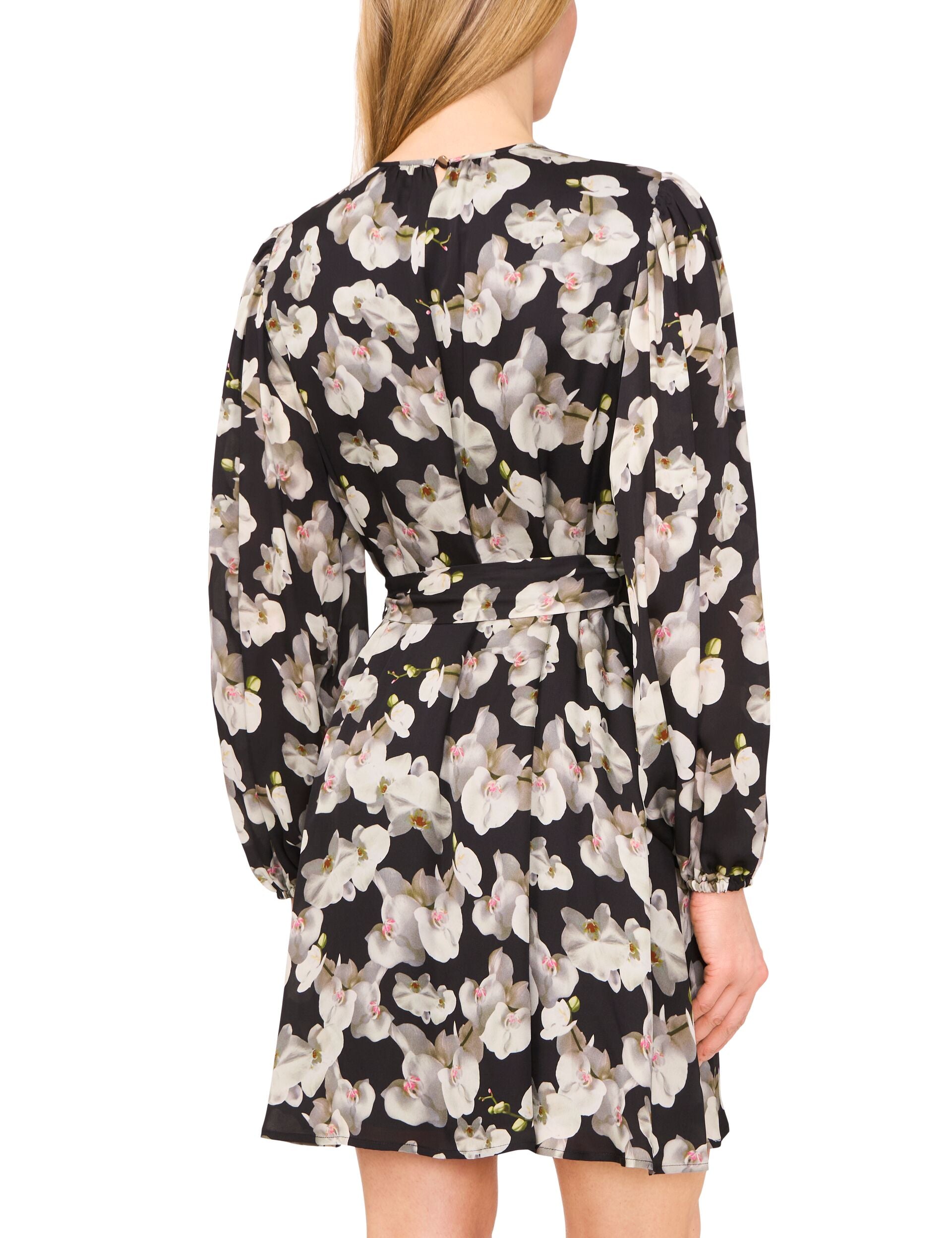 Ted Baker ORCIANA - Puff Sleeve Belted Mini Dress BLACK