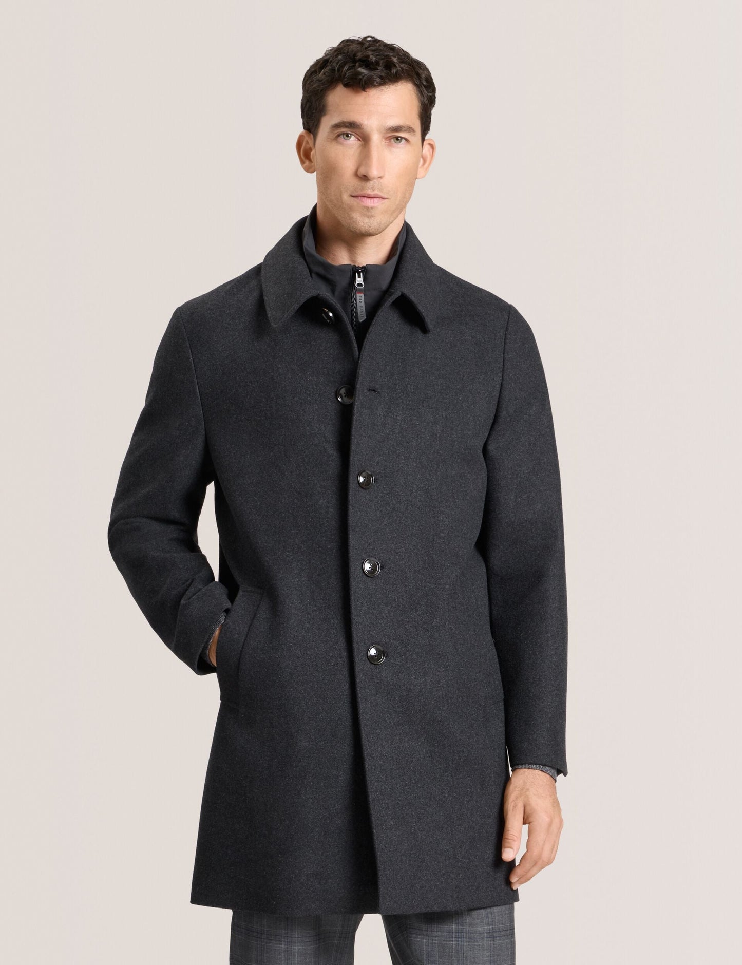 Ted Baker WIMBLEDON - Overcoat with Bib CHARCOAL