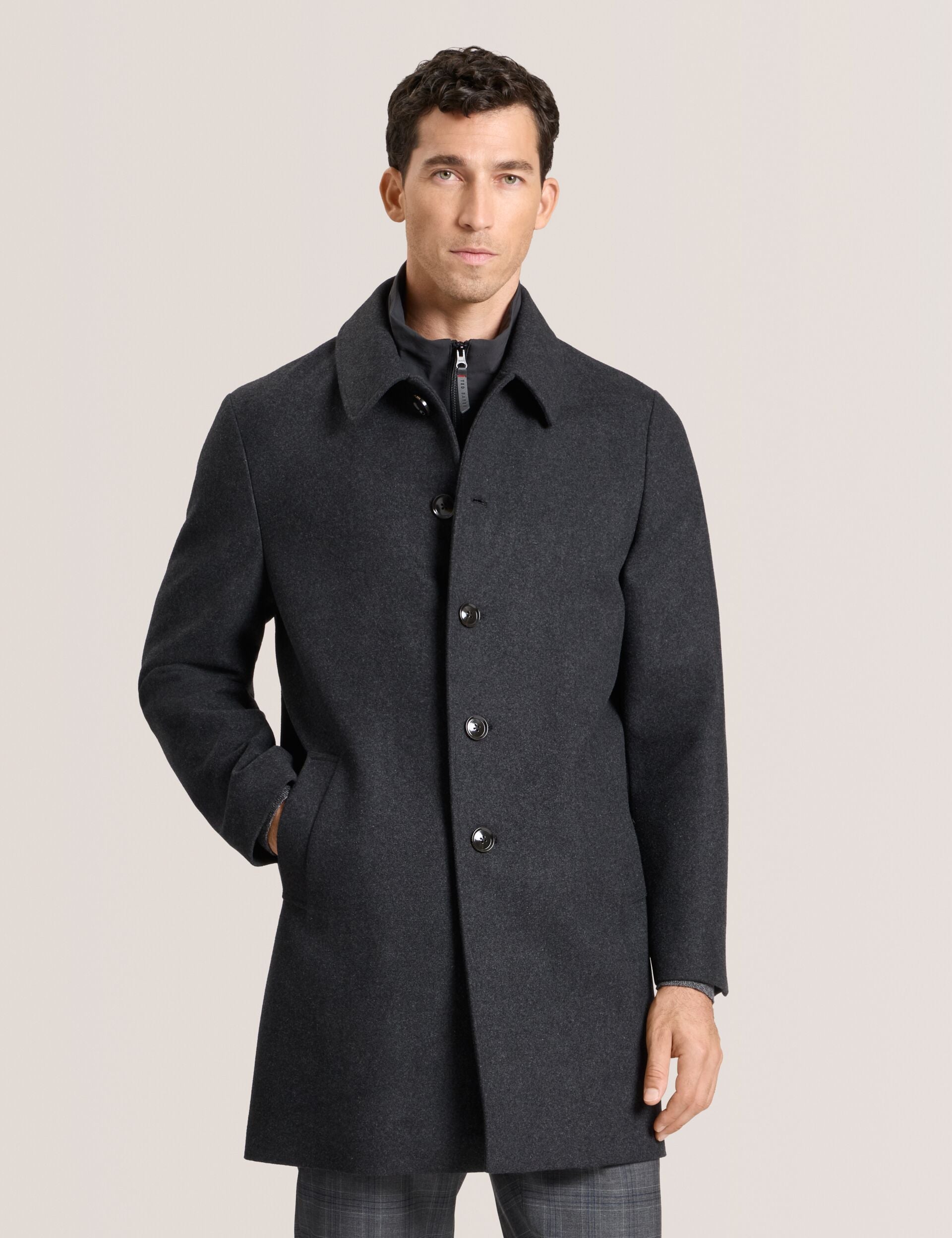 Ted Baker WIMBLEDON - Overcoat with Bib CHARCOAL