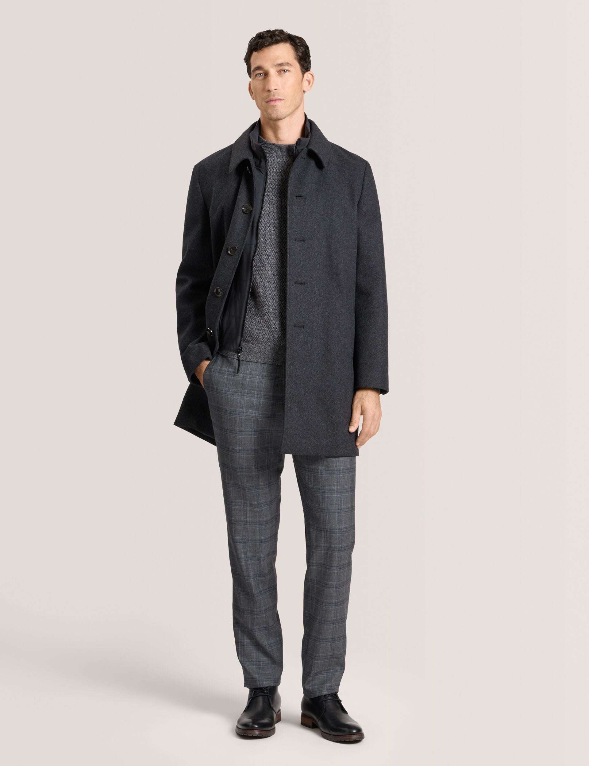 Ted Baker WIMBLEDON - Overcoat with Bib CHARCOAL