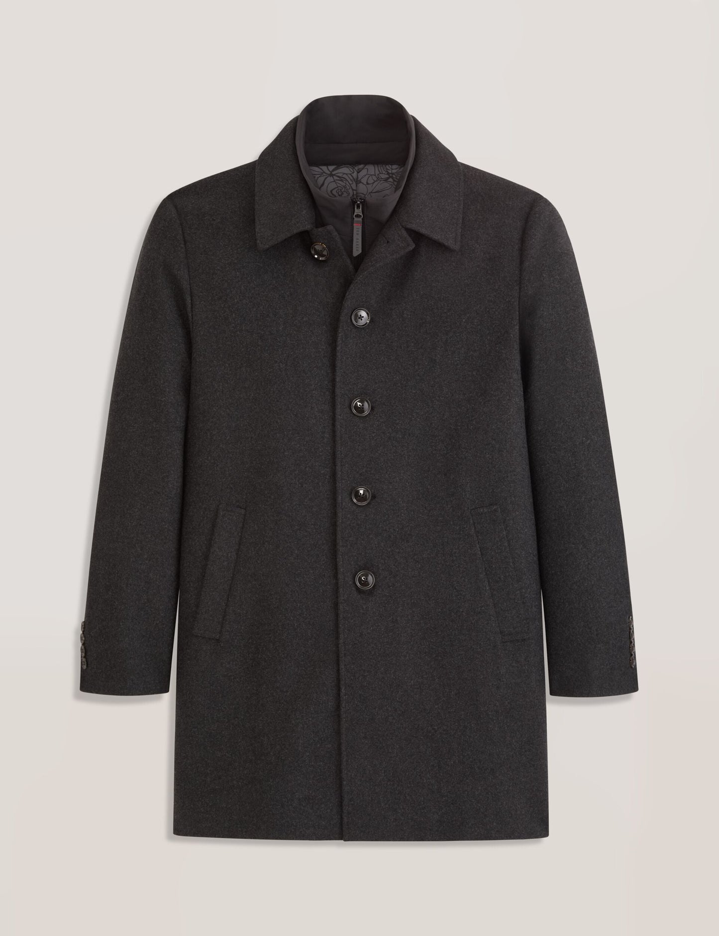 Ted Baker WIMBLEDON - Overcoat with Bib CHARCOAL