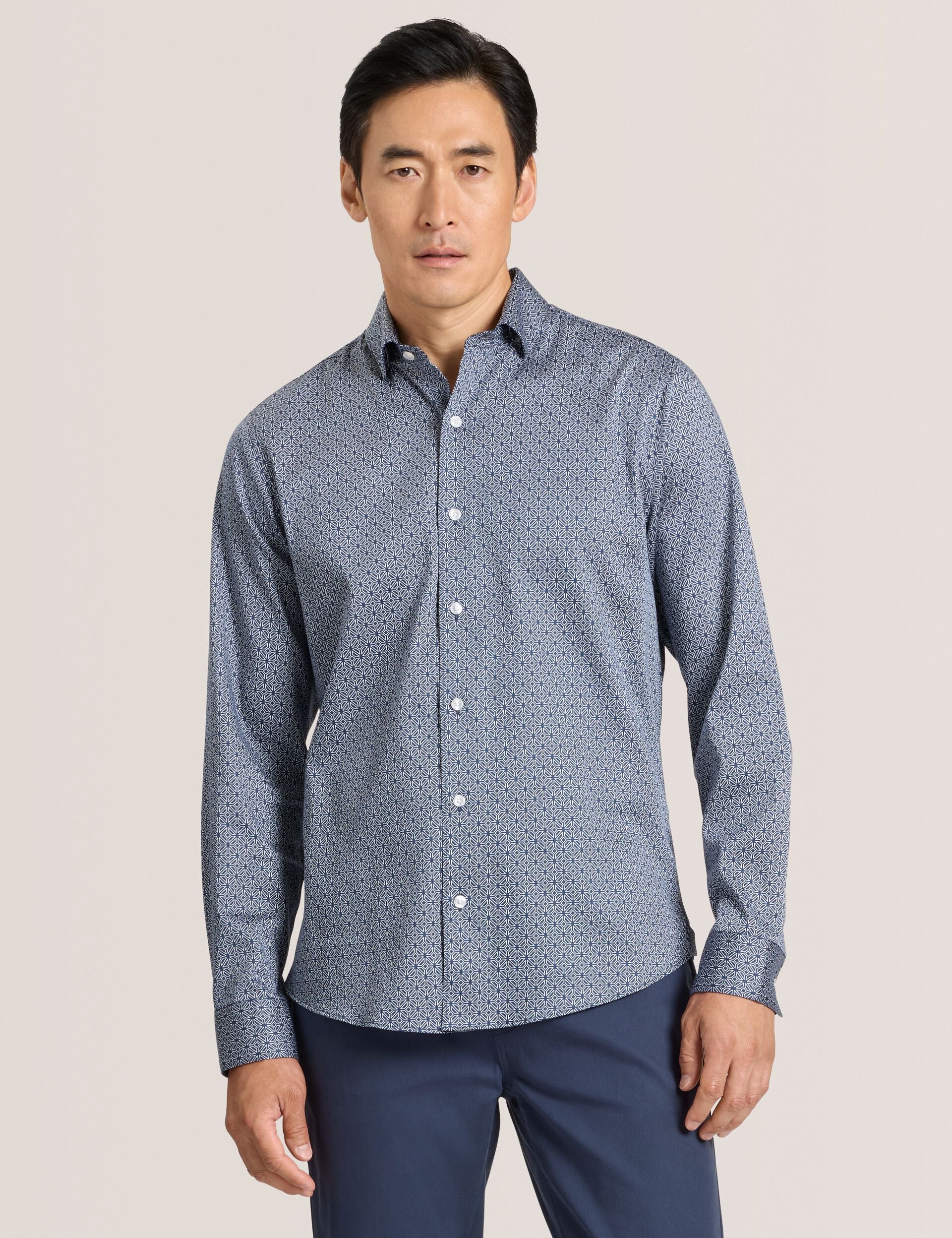 Ted Baker SOREN-CLAROT - Long Sleeve Clarot Print Shirt DARK DENIM