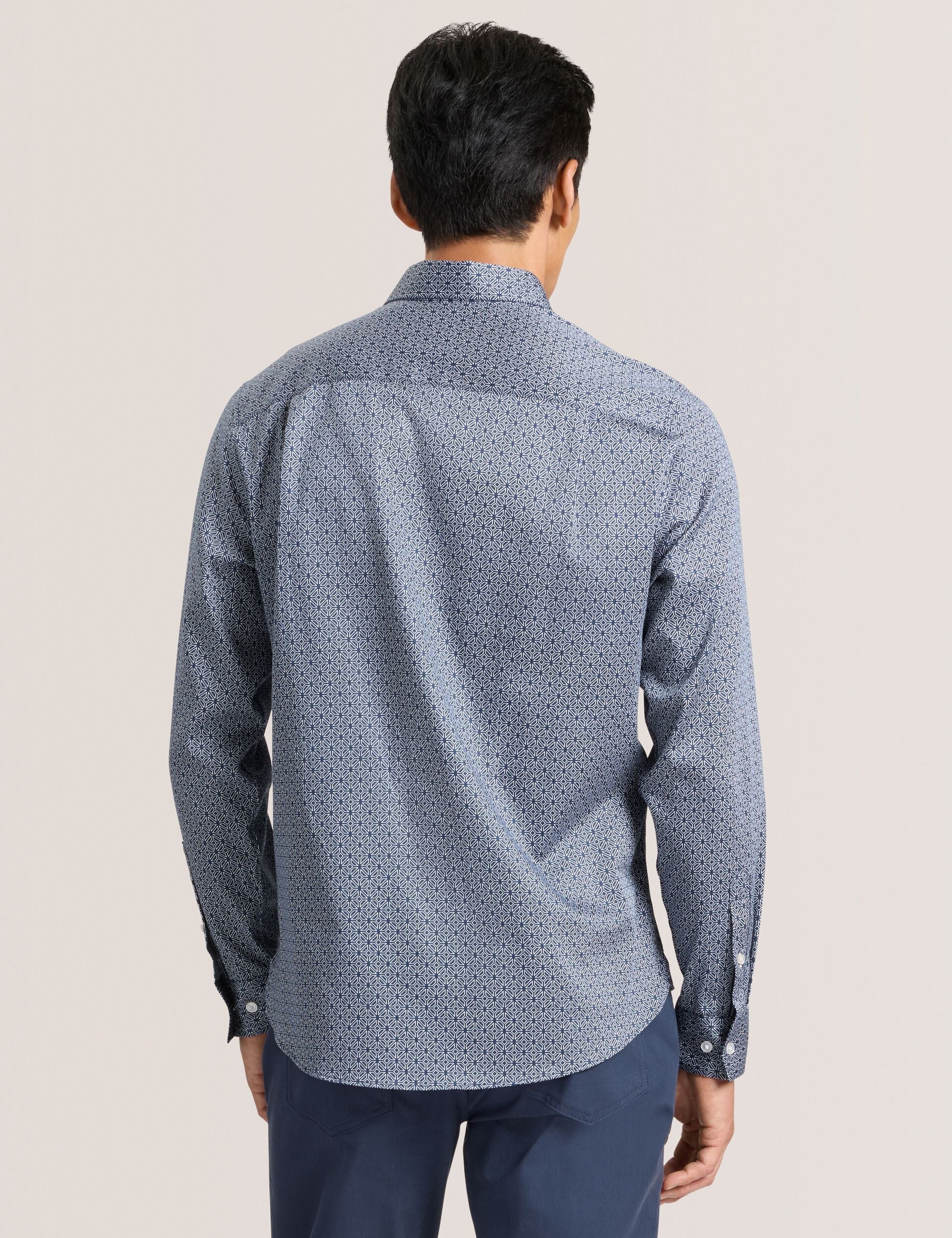 Ted Baker SOREN-CLAROT - Long Sleeve Clarot Print Shirt DARK DENIM