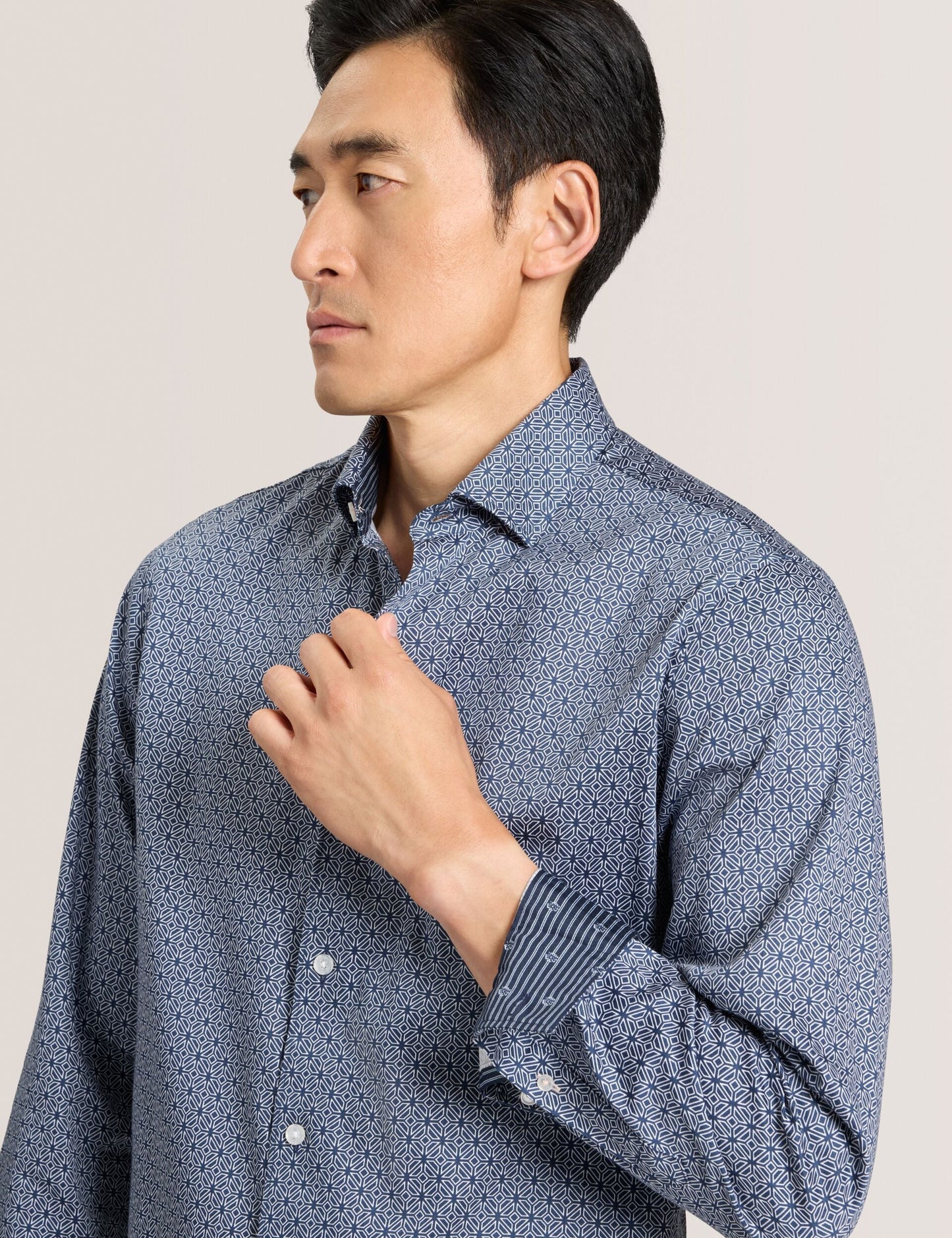 Ted Baker SOREN-CLAROT - Long Sleeve Clarot Print Shirt DARK DENIM