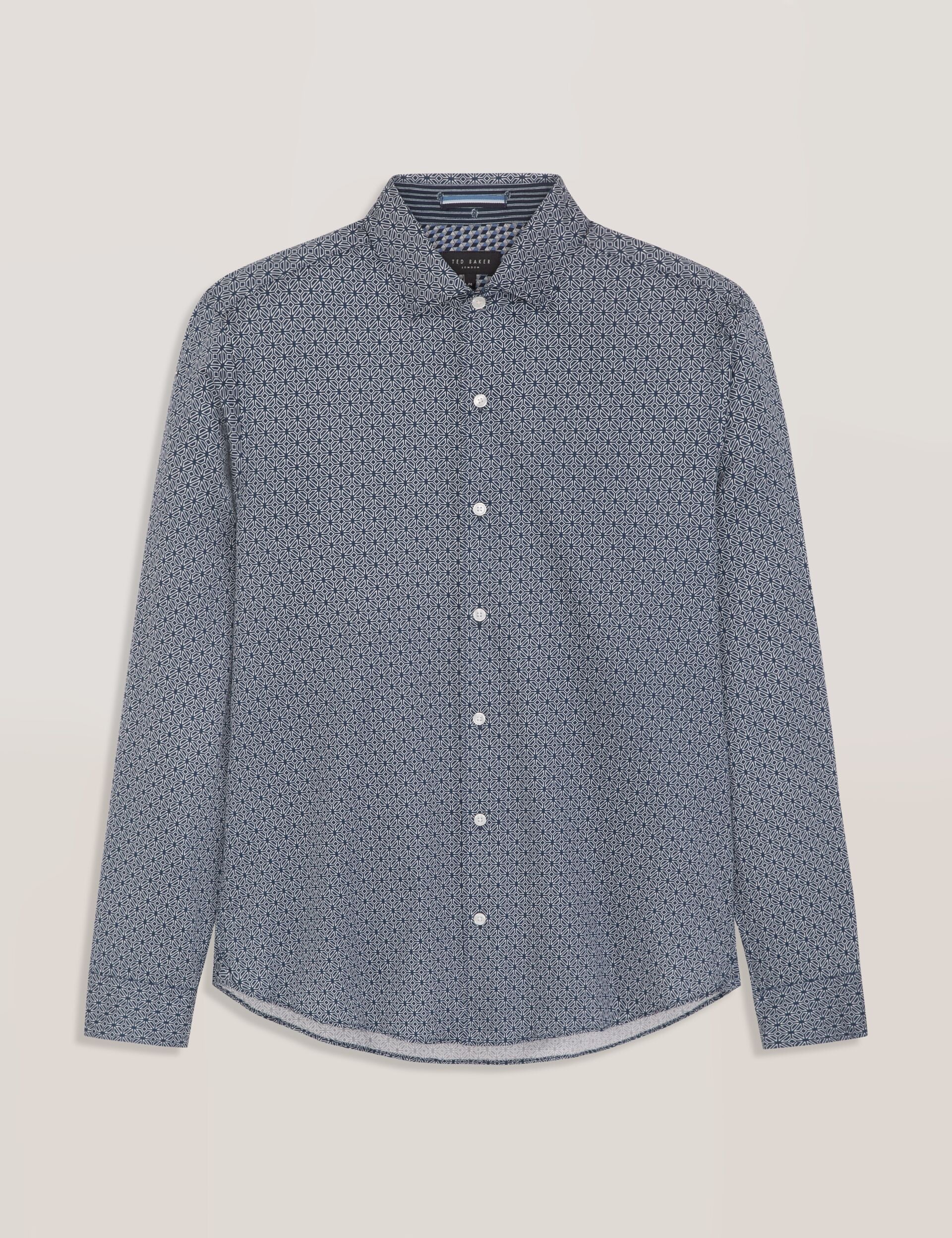 Ted Baker SOREN-CLAROT - Long Sleeve Clarot Print Shirt DARK DENIM