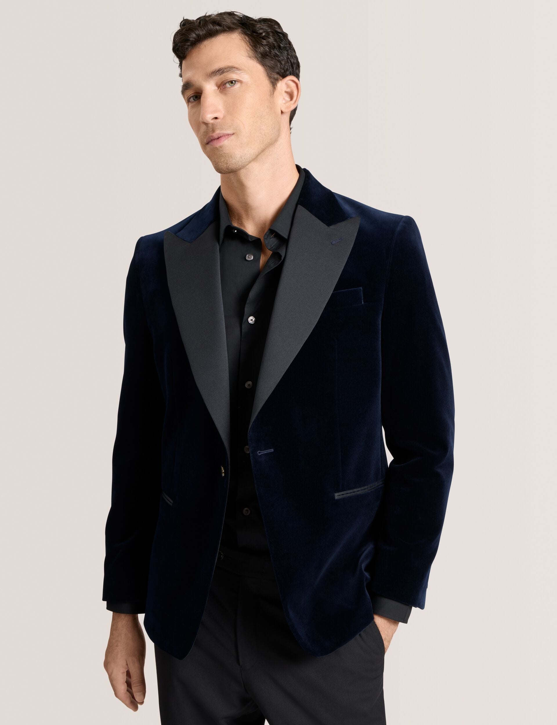 Ted Baker WEBSTER Velvet Single Breasted Tuxedo Jacket NAVY