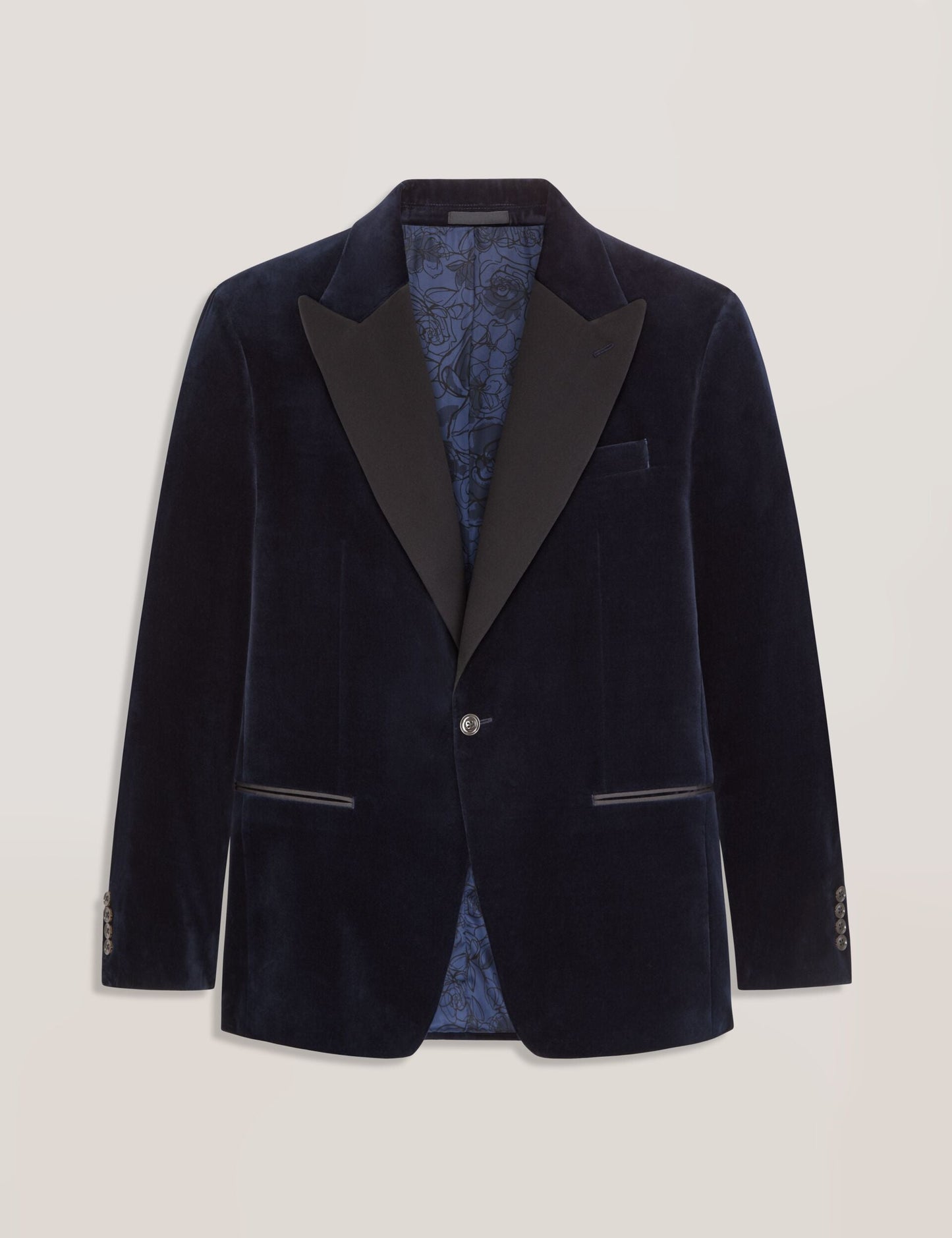 Ted Baker WEBSTER Velvet Single Breasted Tuxedo Jacket NAVY