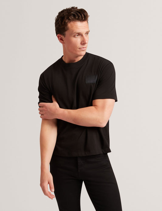 Ted Baker LUCKA - TB Branded Heavy Weight T-Shirt BLACK