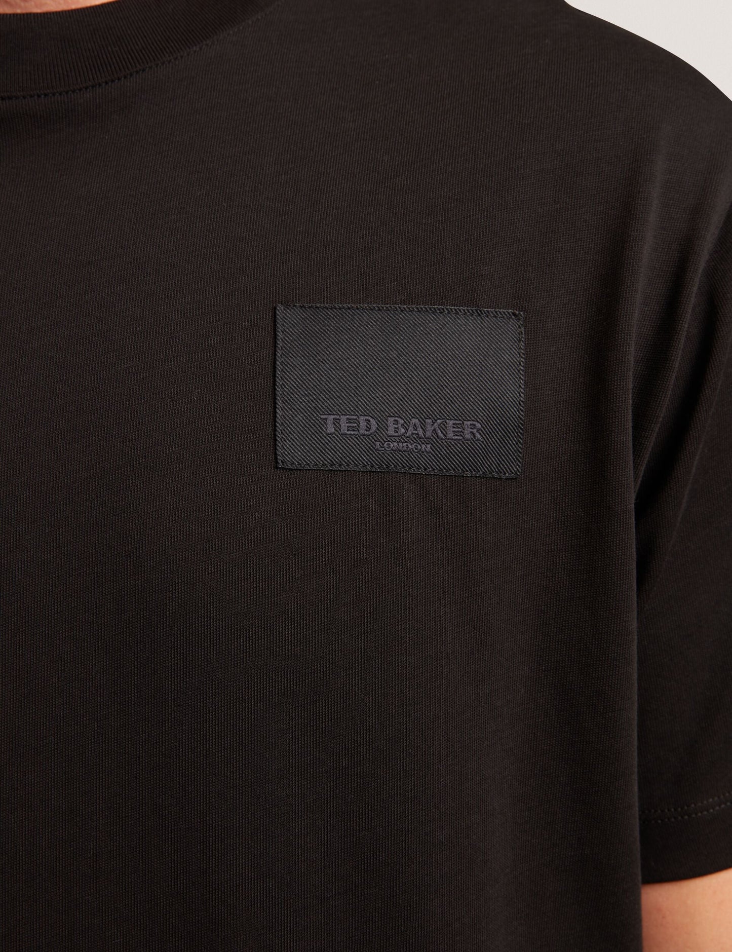 Ted Baker LUCKA - TB Branded Heavy Weight T-Shirt BLACK