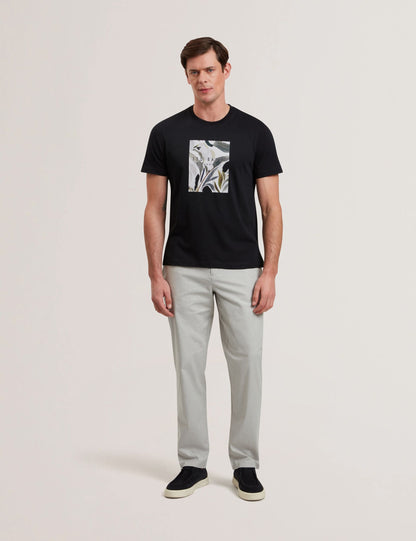 Ted Baker JUSTINO - Black Branded Box Print Graphic Cotton T-Shirt BLACK