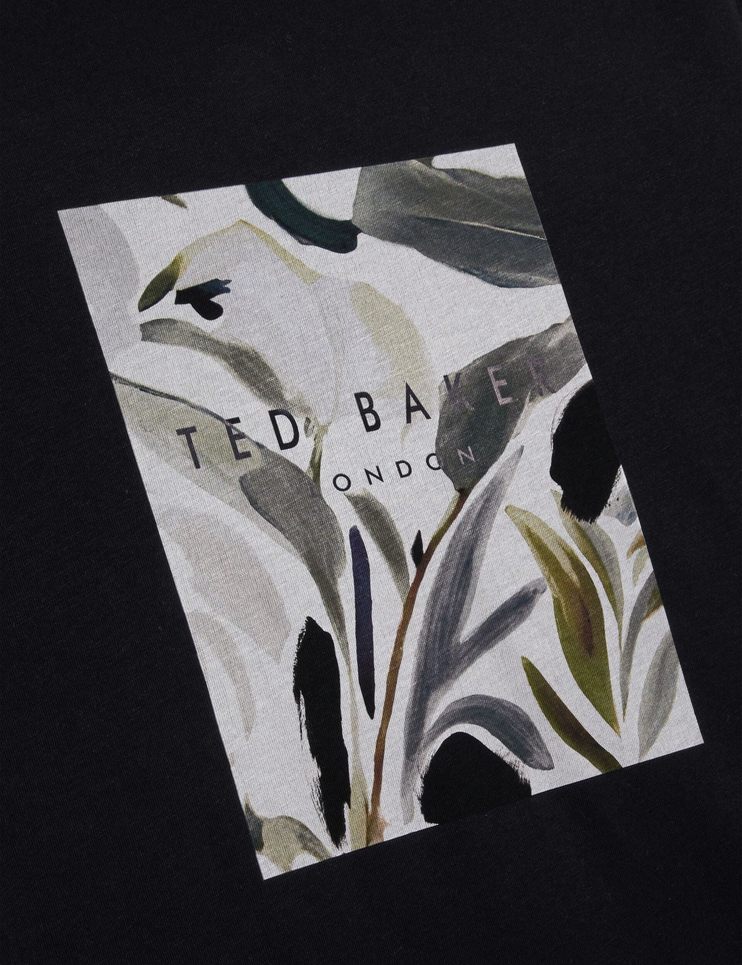 Ted Baker JUSTINO - Black Branded Box Print Graphic Cotton T-Shirt BLACK