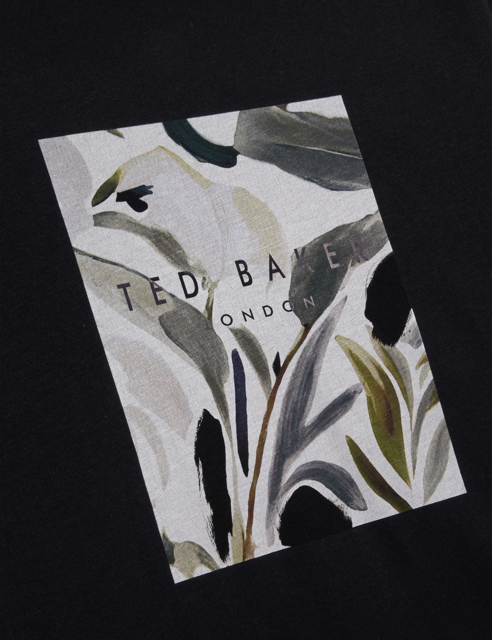 Ted Baker JUSTINO - Black Branded Box Print Graphic Cotton T-Shirt BLACK