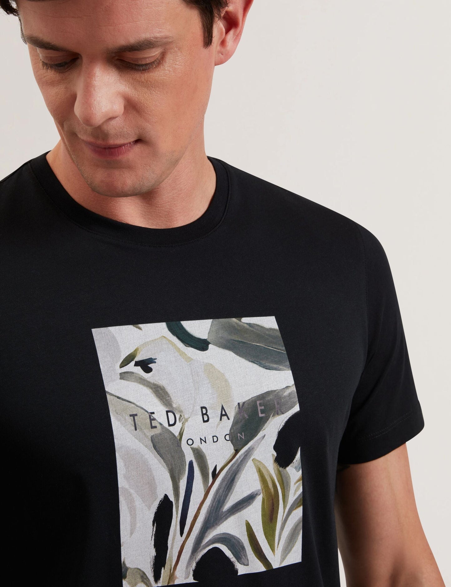 Ted Baker JUSTINO - Black Branded Box Print Graphic Cotton T-Shirt BLACK