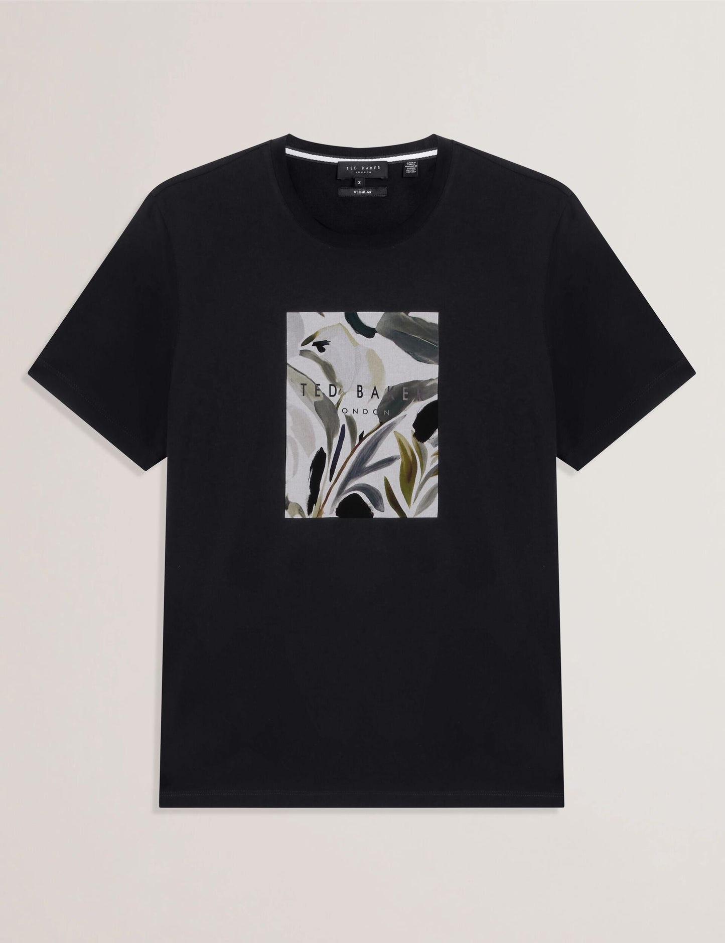 Ted Baker JUSTINO - Black Branded Box Print Graphic Cotton T-Shirt BLACK