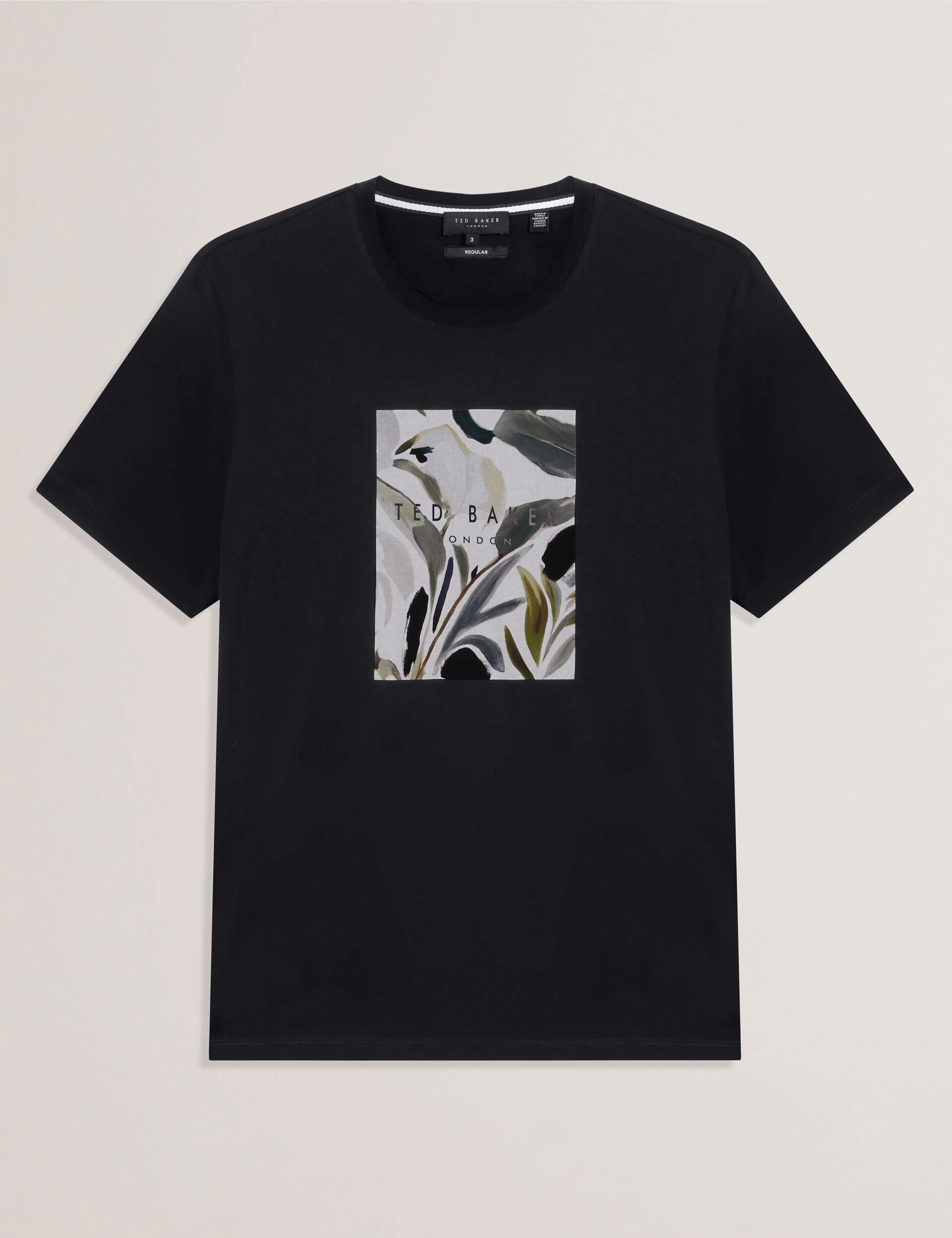 Ted Baker JUSTINO - Black Branded Box Print Graphic Cotton T-Shirt BLACK