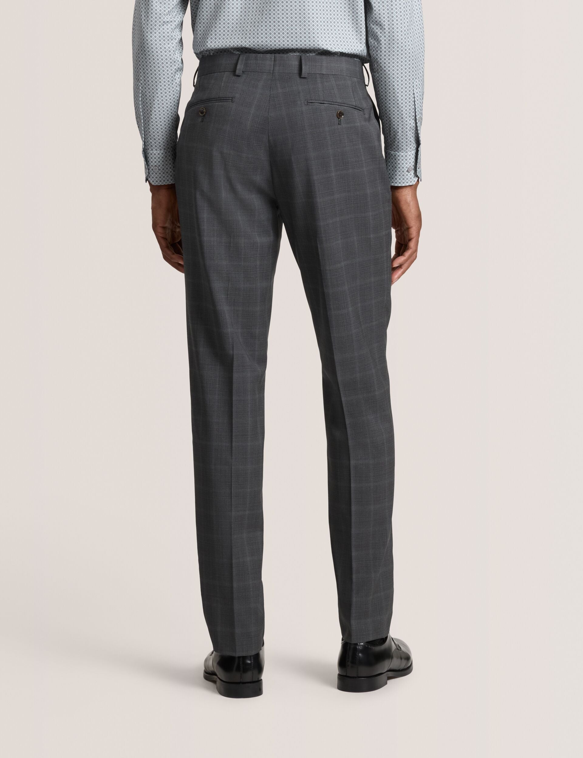 Ted Baker WINTER Window Check Modern Fit Suit Pants DARK GREY