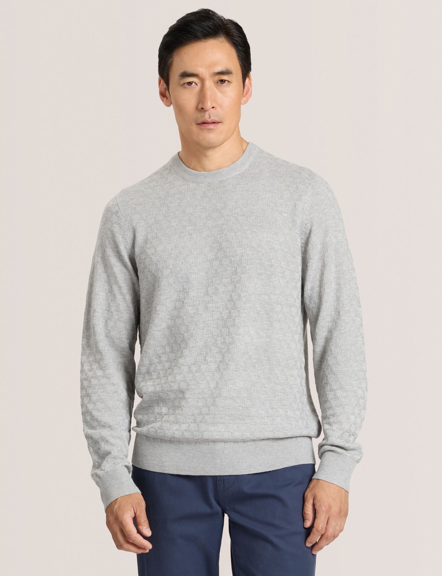 Ted Baker T STITCH LONG SLEEVE CREW NECK SWEATER - Grey Heather GREY