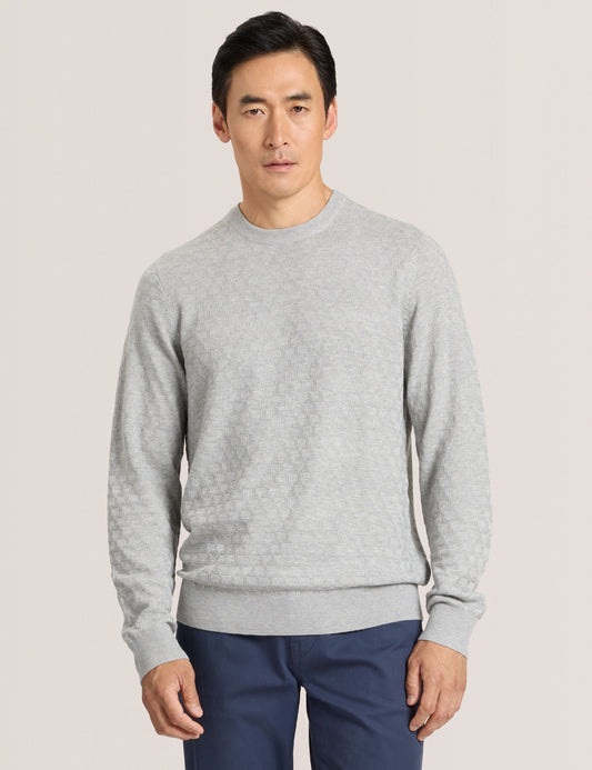 Ted Baker T STITCH LONG SLEEVE CREW NECK SWEATER - Grey Heather GREY