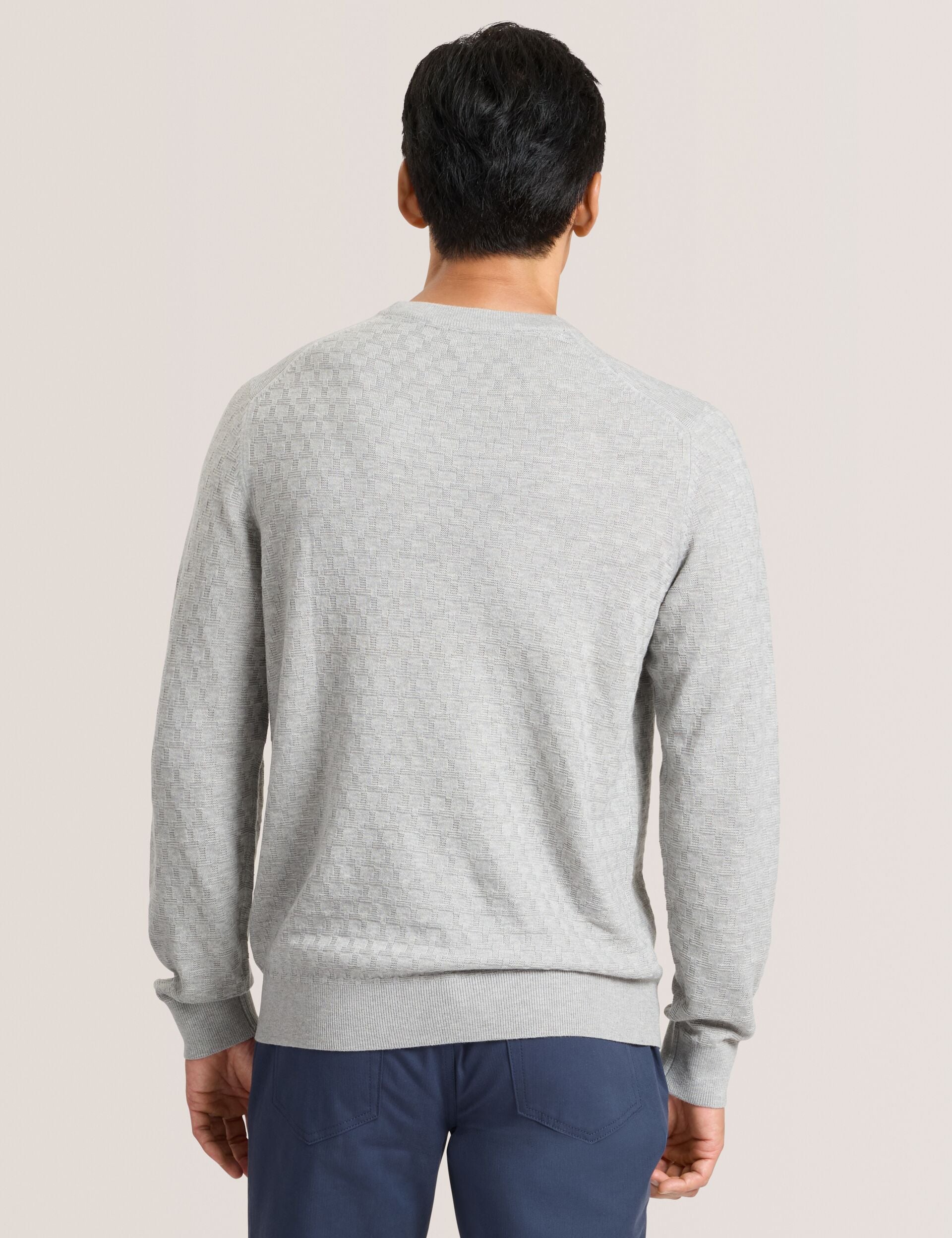 Ted Baker T STITCH LONG SLEEVE CREW NECK SWEATER - Grey Heather GREY