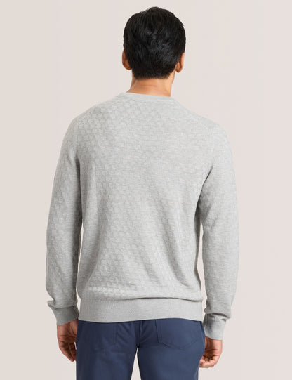 Ted Baker T STITCH LONG SLEEVE CREW NECK SWEATER - Grey Heather GREY