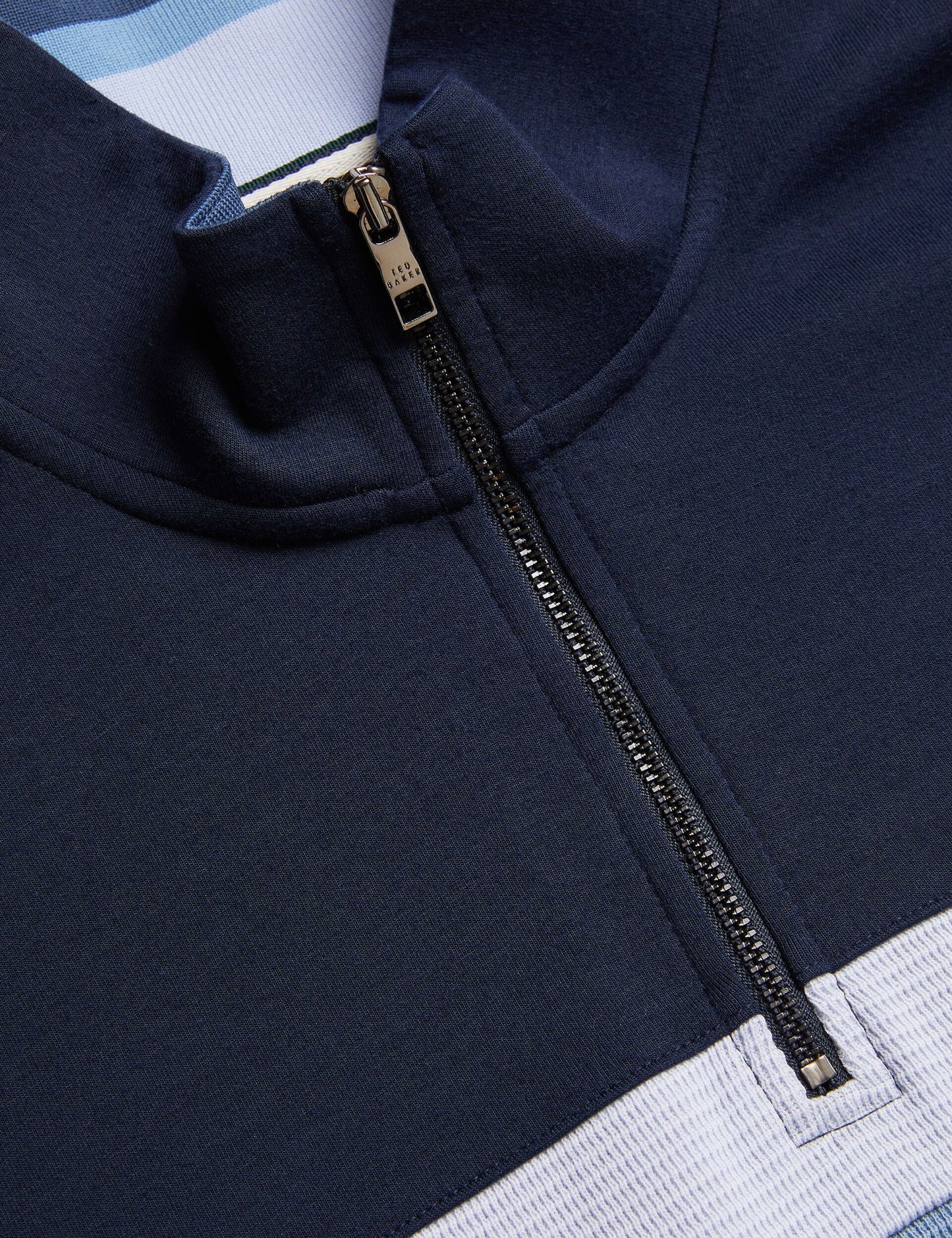 Ted Baker LONGMAN - Ombre Stripe Half-Zip Sweatshirt NAVY