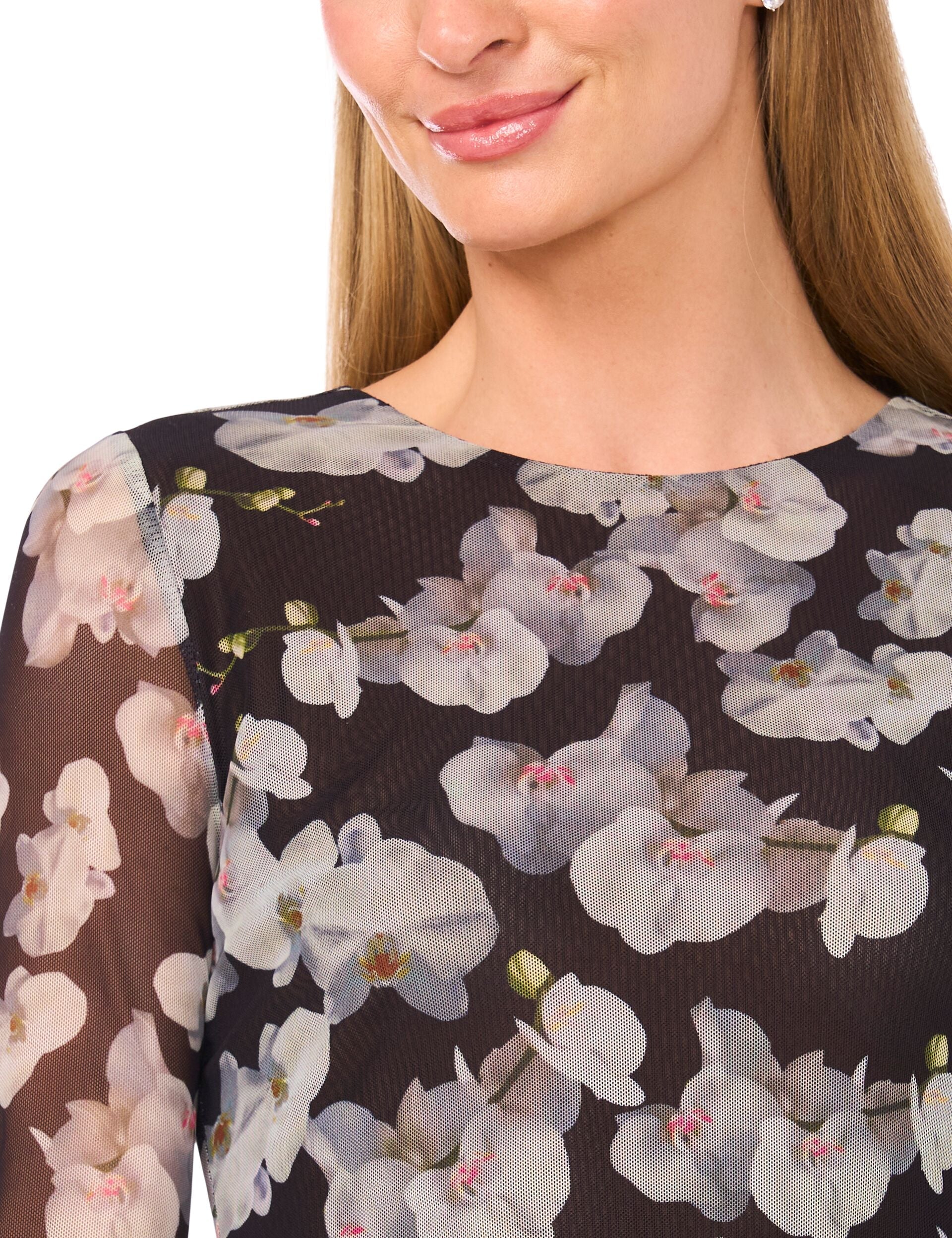 Ted Baker ORCHIRAE – Crew Neck Long Sleeve Top BLACK