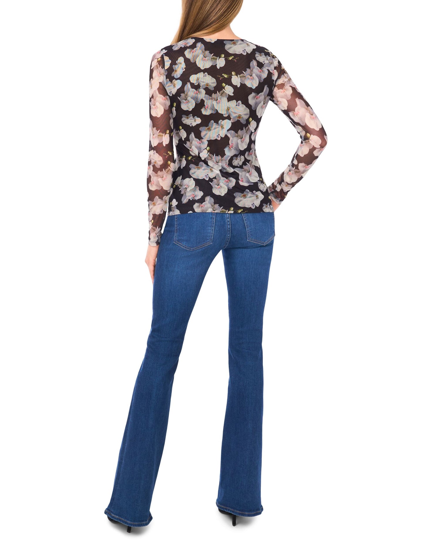 Ted Baker ORCHIRAE – Crew Neck Long Sleeve Top BLACK