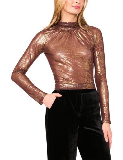 Ted Baker SOFINA - Ruched Turtleneck Top LIGHT BROWN