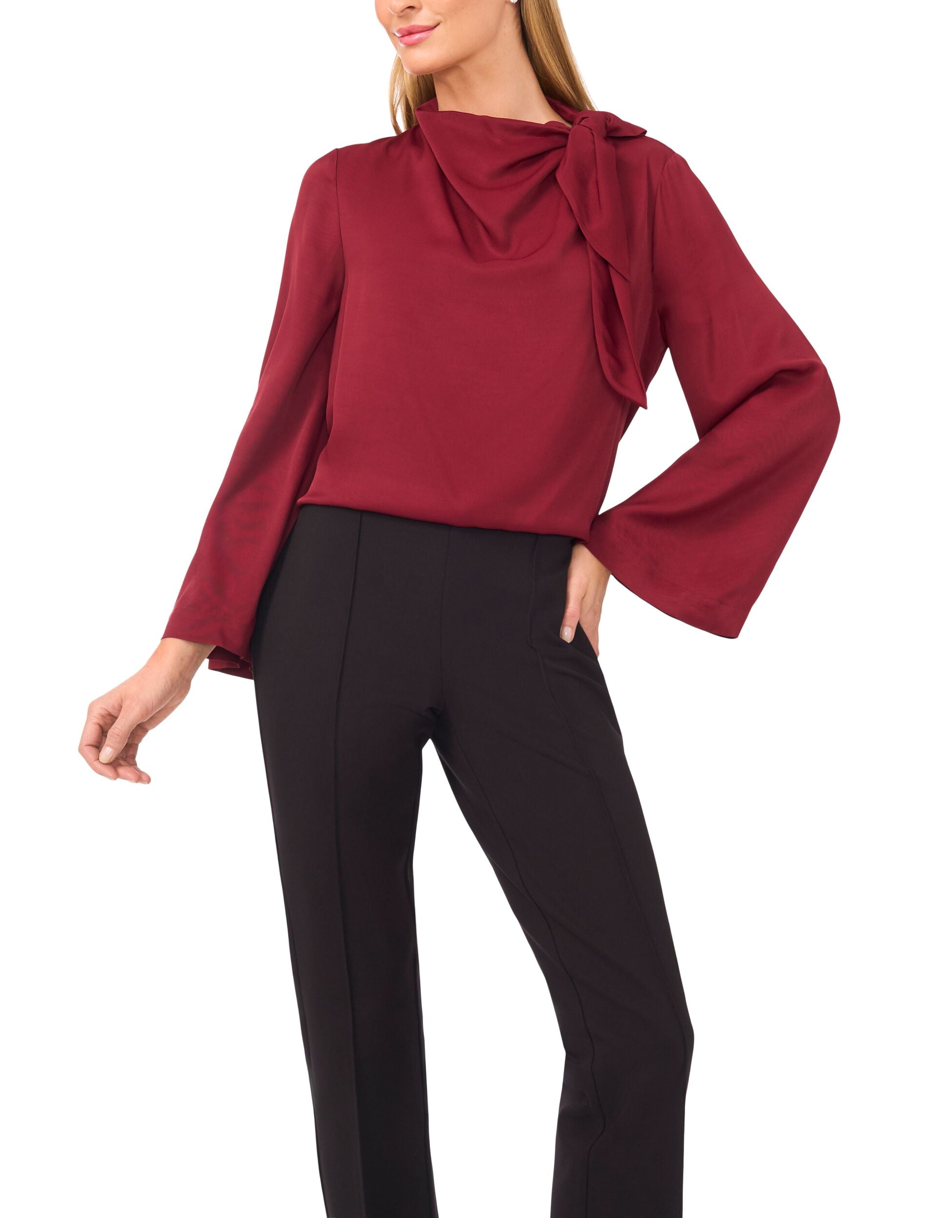 Ted Baker GINEVRA - Tie Neck Blouse BURGUNDY