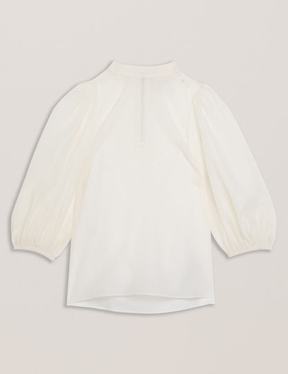 Ted Baker FRIAS - Sheer Organza Top with Balloon Sleeves IVORY
