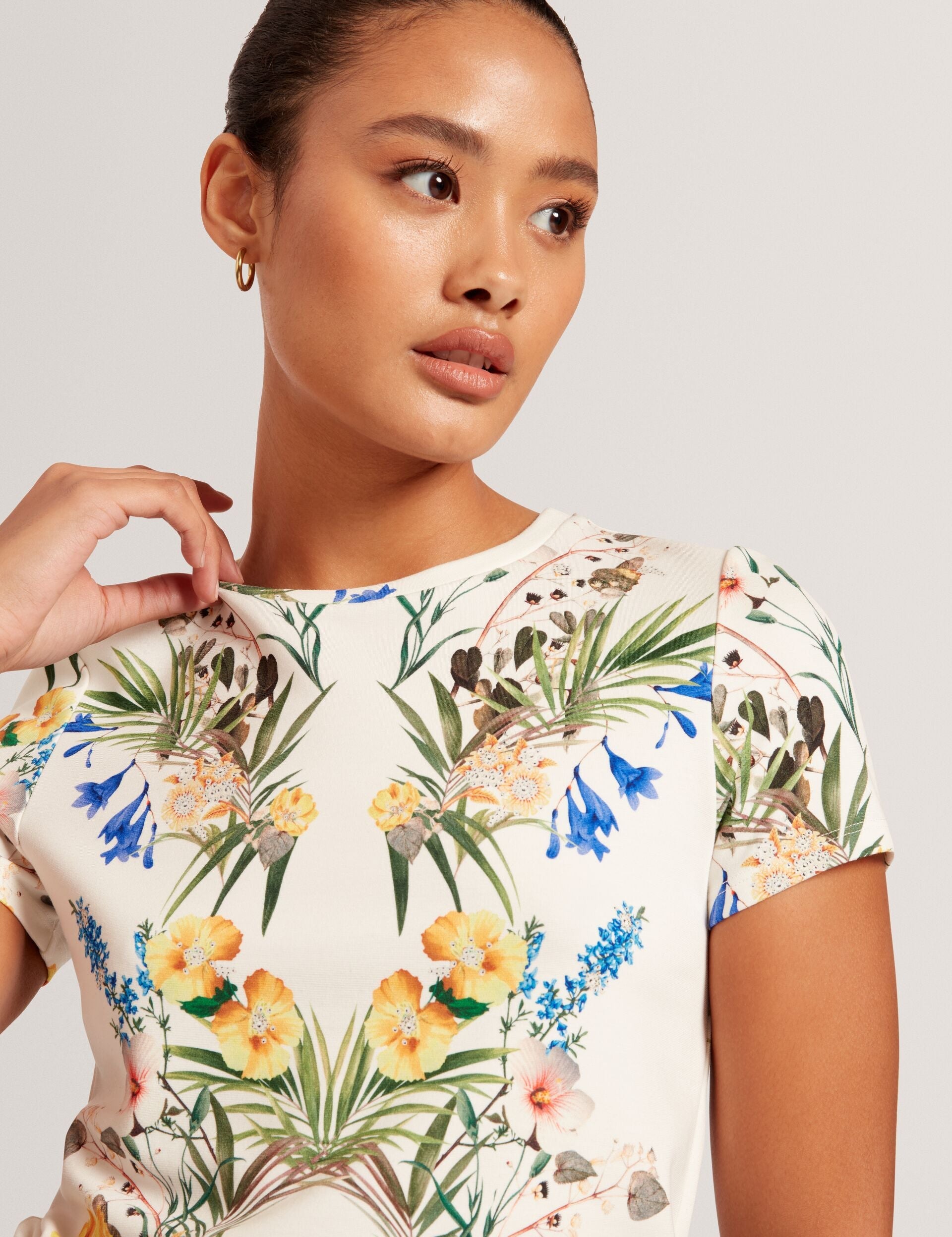 Ted Baker ALLOVER FLORAL T-SHIRT - White WHITE