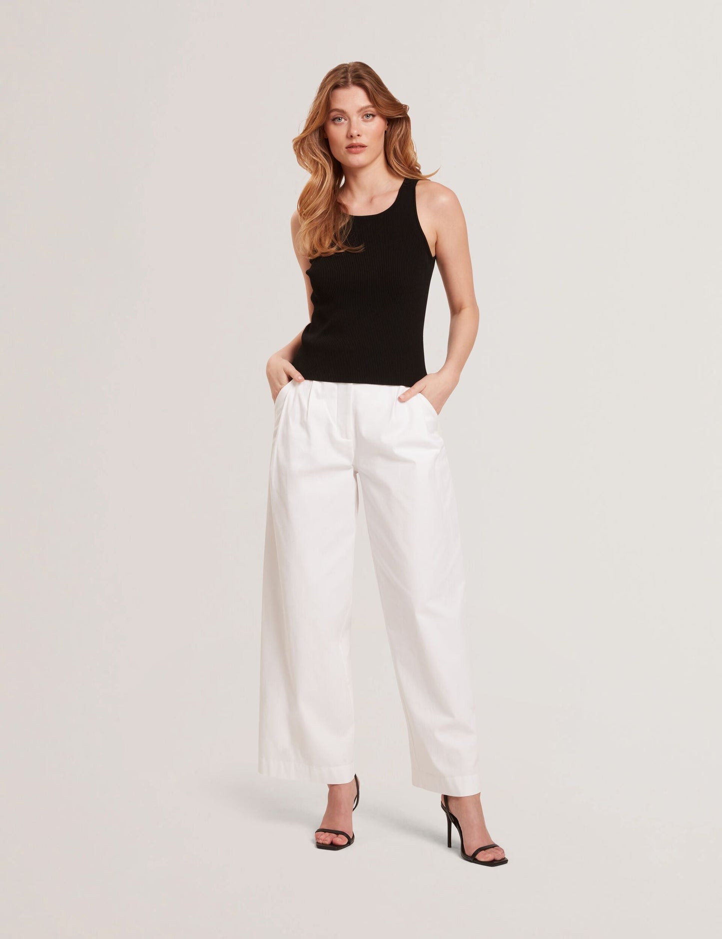 Ted Baker CREW NECK TANK TOP WITH RIB - Black BLACK