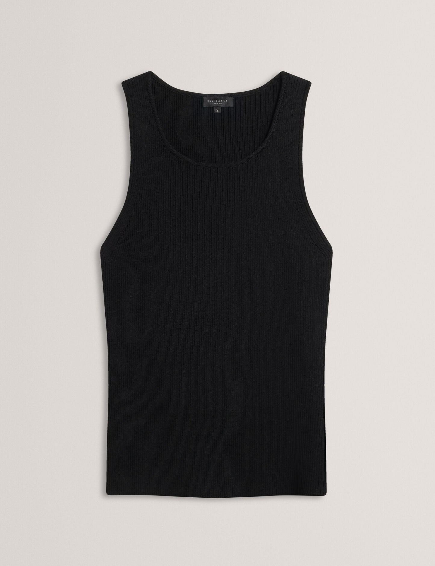 Ted Baker CREW NECK TANK TOP WITH RIB - Black BLACK