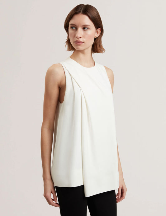 Ted Baker ICANA - Draped Front Asymmetric Sleeveless Top IVORY
