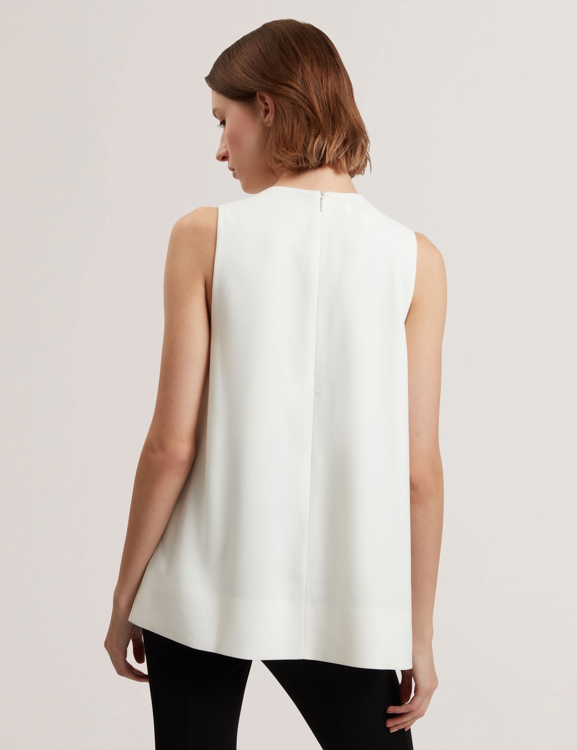 Ted Baker ICANA - Draped Front Asymmetric Sleeveless Top IVORY