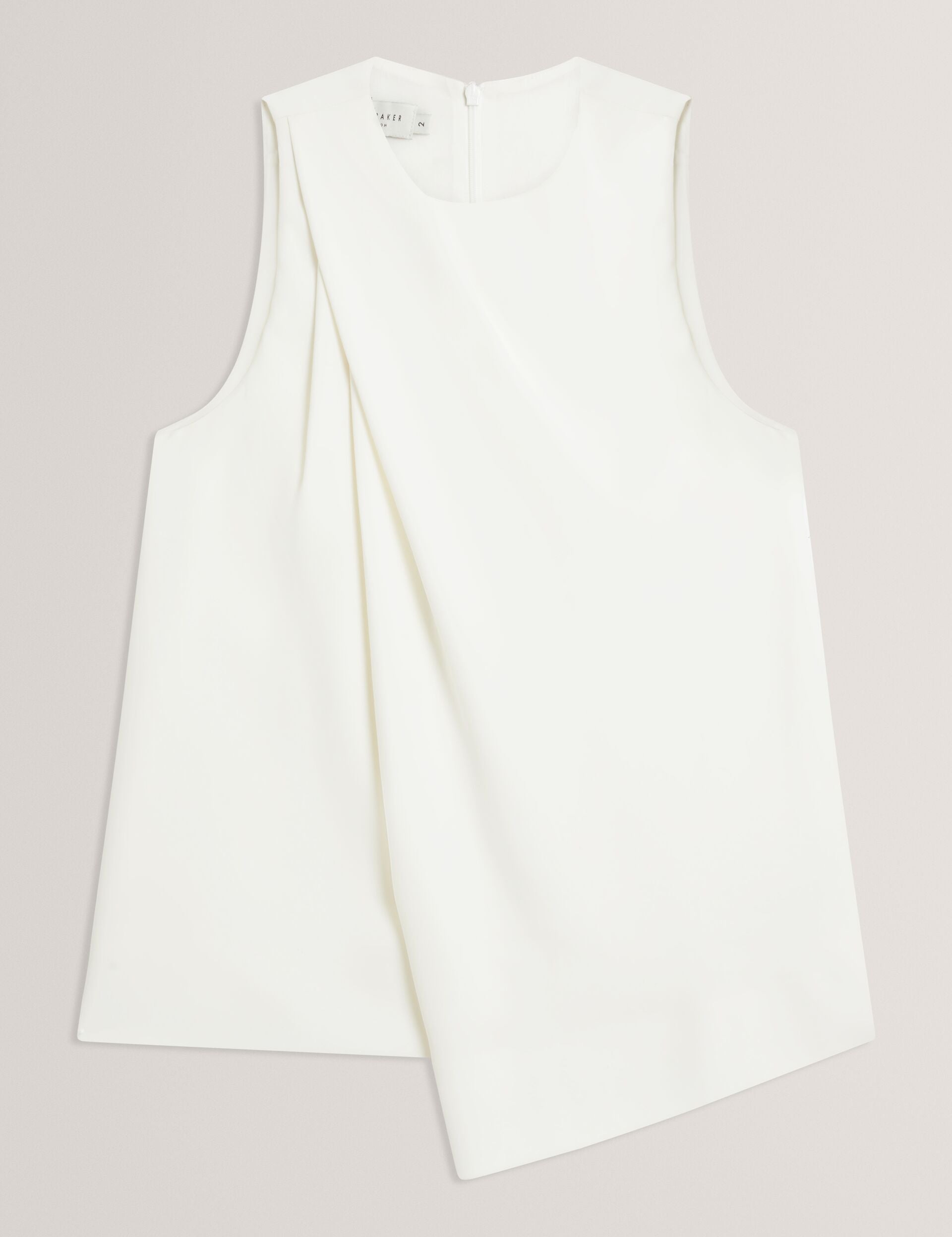 Ted Baker ICANA - Draped Front Asymmetric Sleeveless Top IVORY