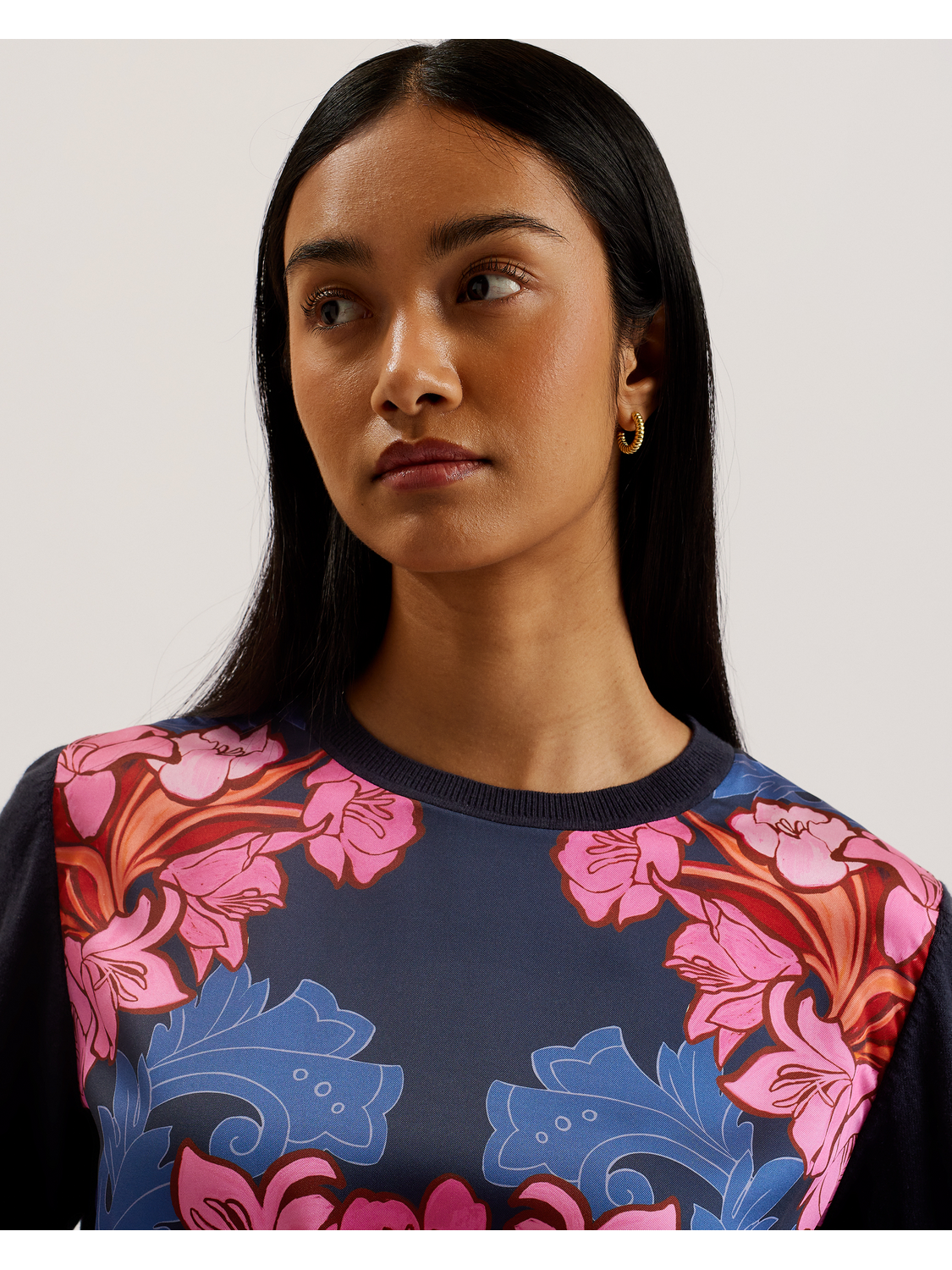 Ted Baker Teanha - Woven Front Printed Jumper NAVY